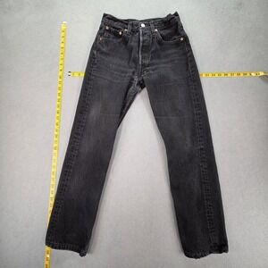 VTG Levis 501 Jeans Mens Black Straight Button Fly Made USA Fits 25x28